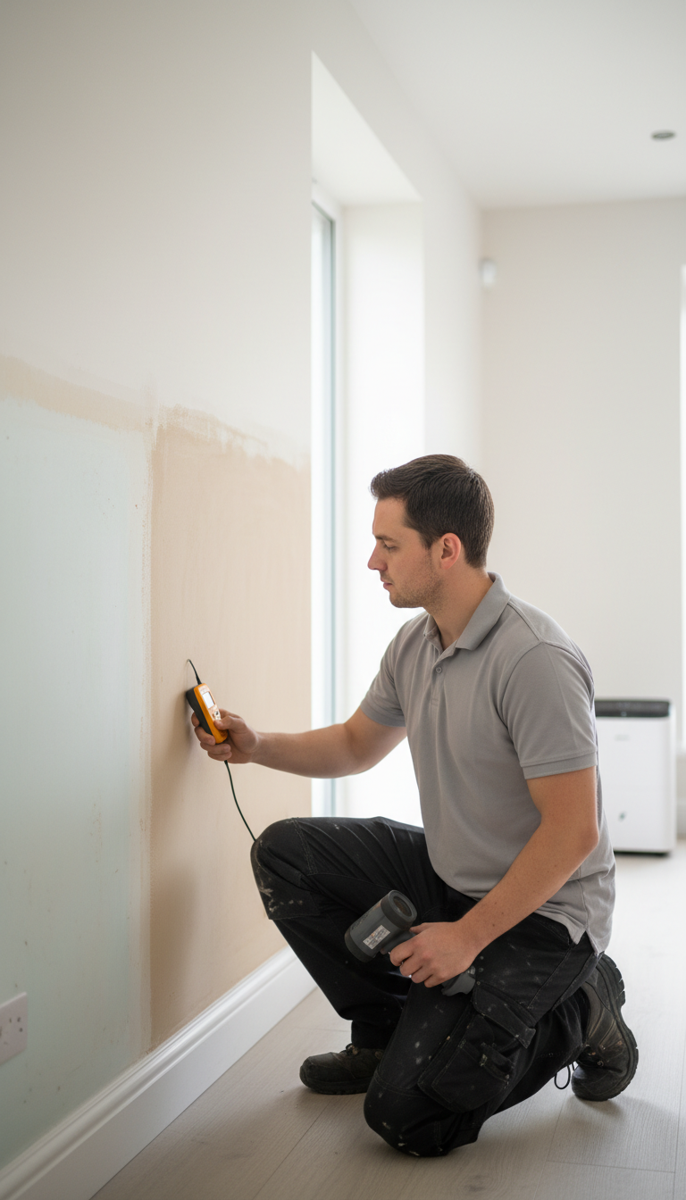 Homeowner in a newly finished room